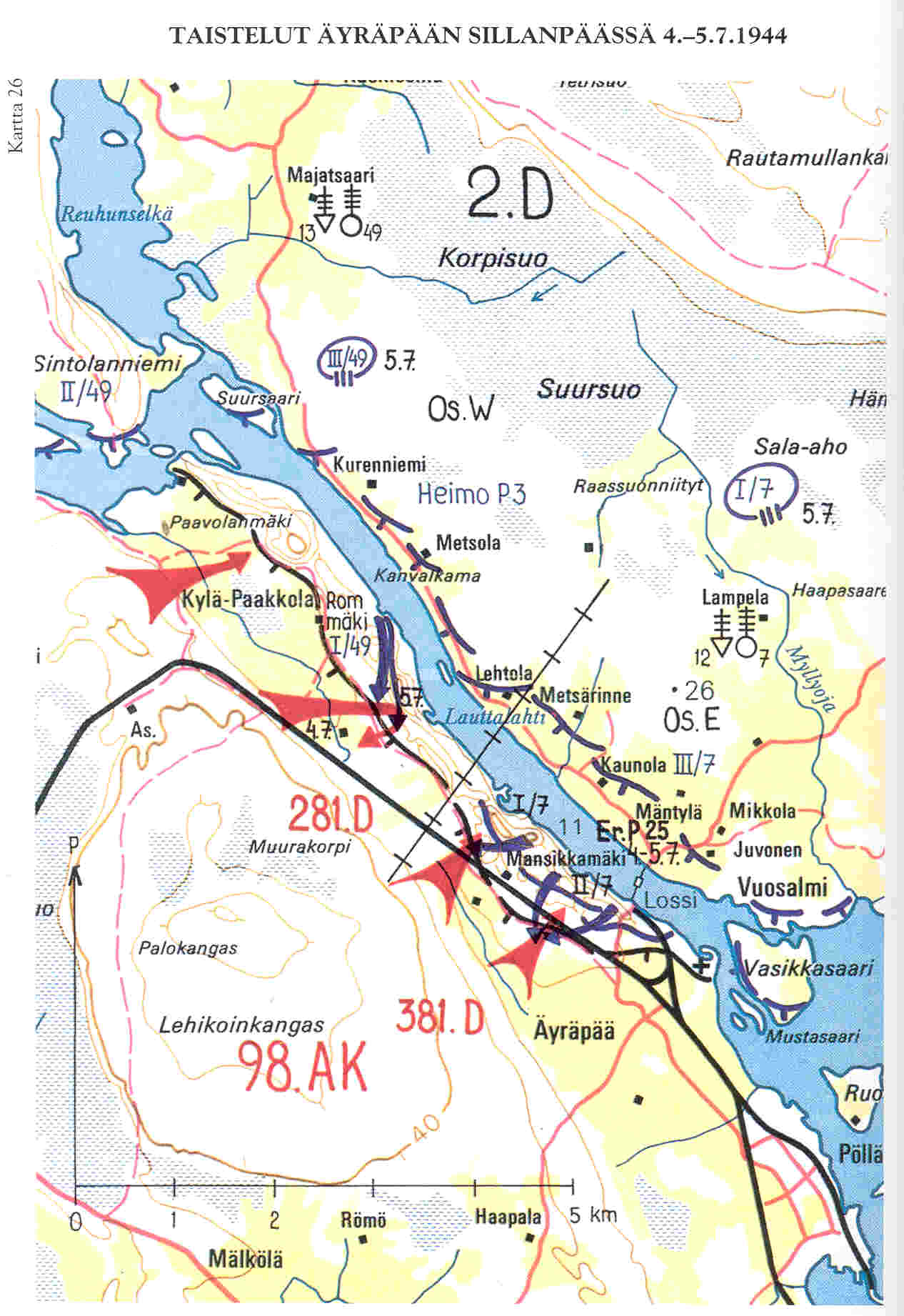 Taistelut Äyräpään sillanpääasemassa 4.-5.7.1944